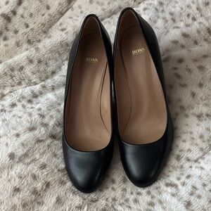 Hugo Boss Classic Black Leather Heels
